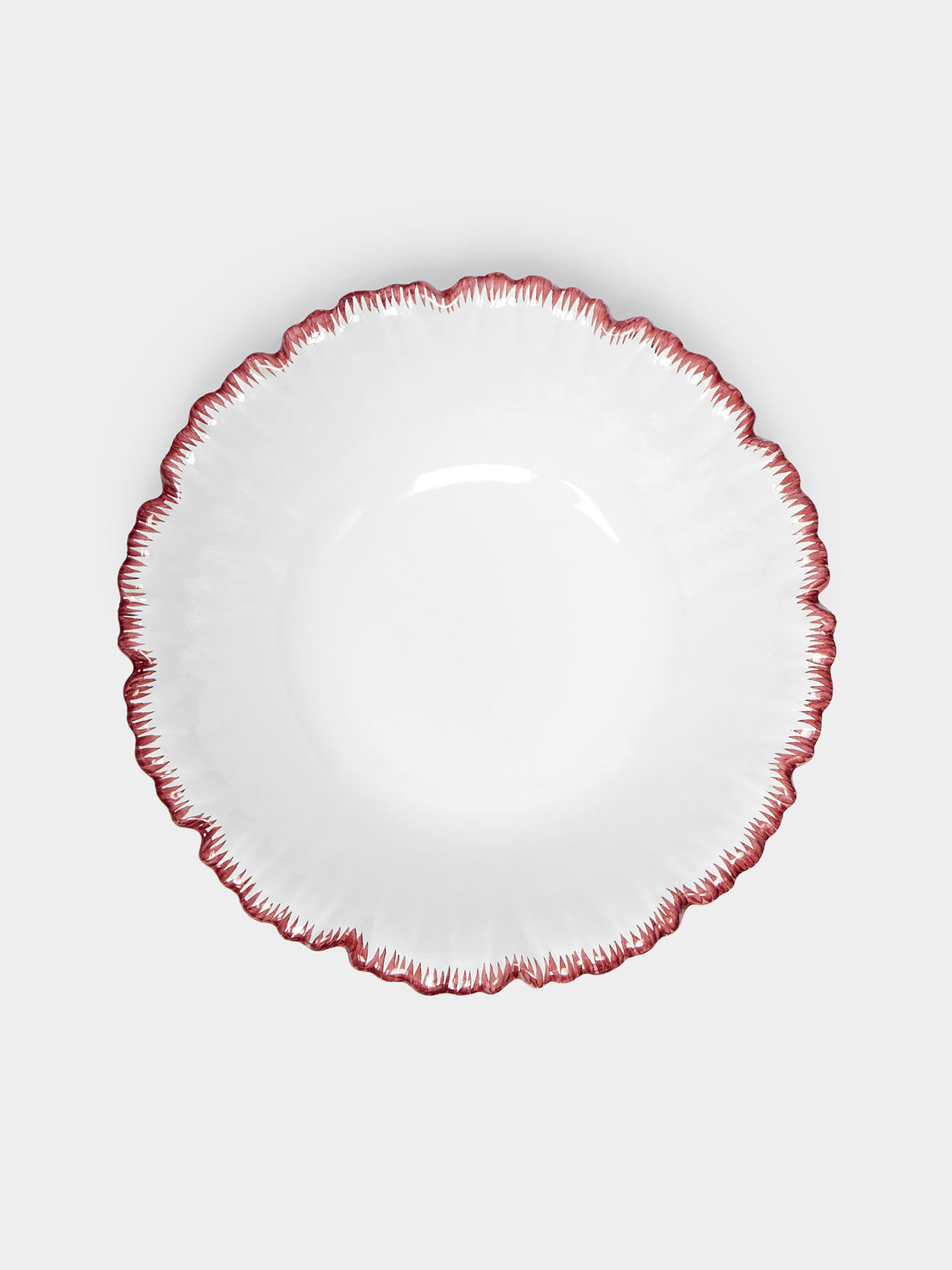Atelier Soleil - Combed Edge Hand-Painted Ceramic Bowls (Set of 4) -  - ABASK
