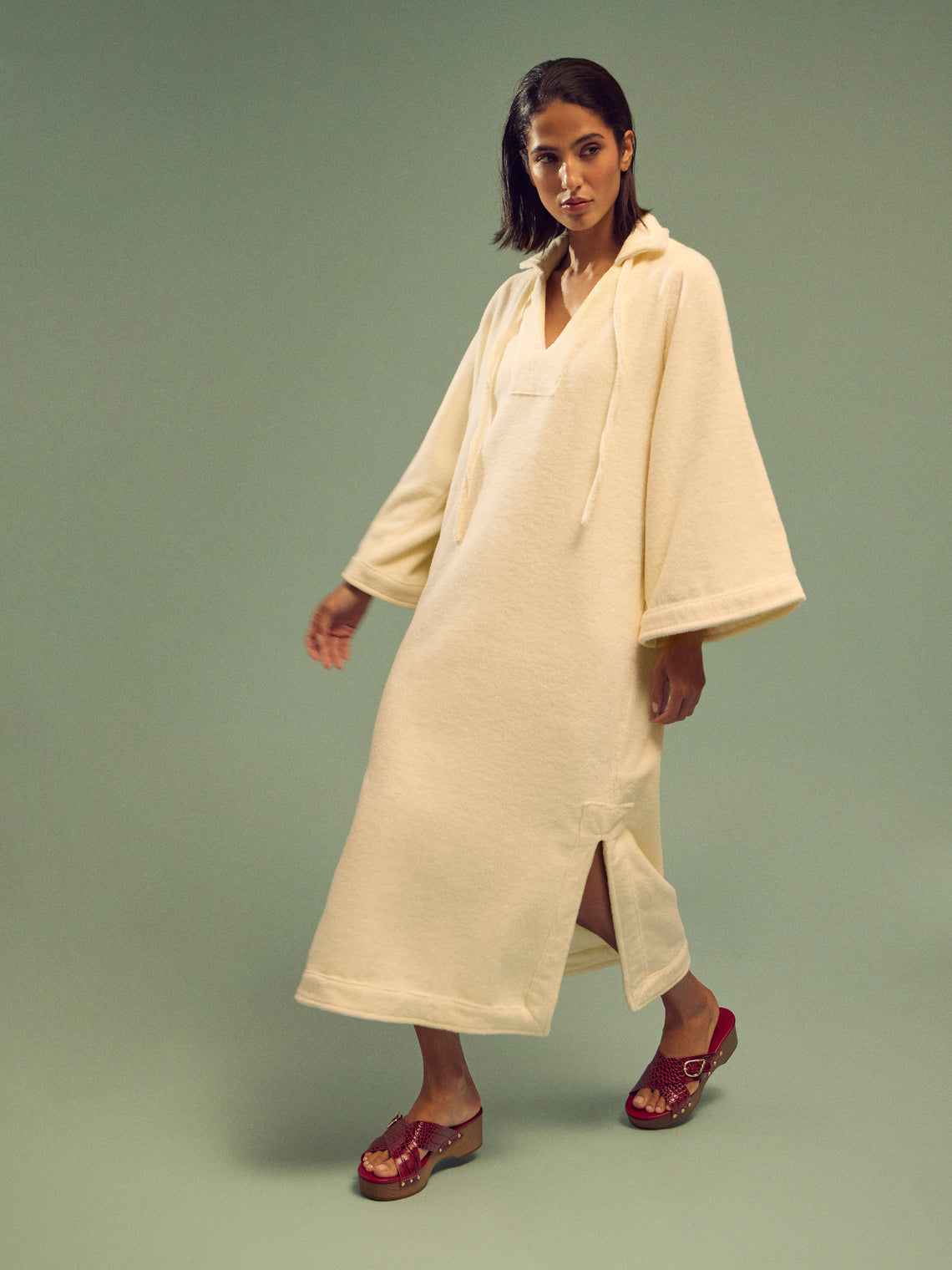 Lisa Marie Fernandez - Terry Cotton Long Tunic | Size: XS/S - Cream - ABASK