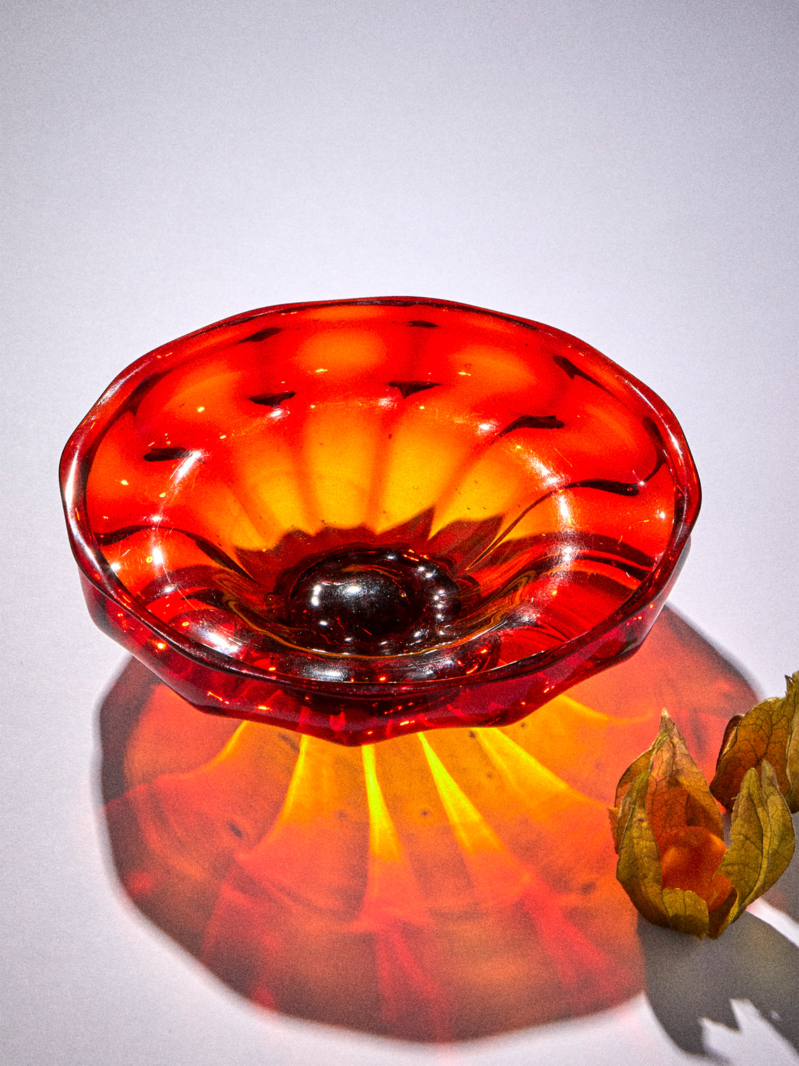 Antique and Vintage - 1920 Cappellini Glass Bowl - Orange - ABASK