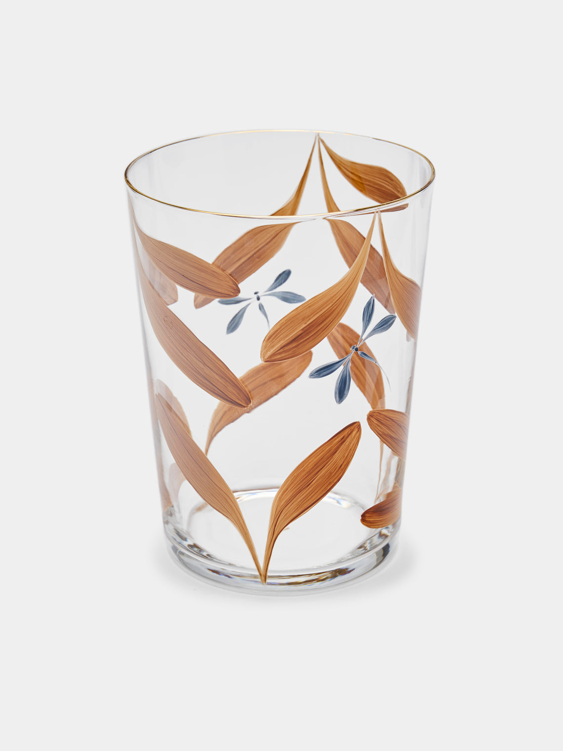 Los Vasos de Agua Clara - Dragonfly Hand-Painted Crystal Highballs (Set of 12) -  - ABASK