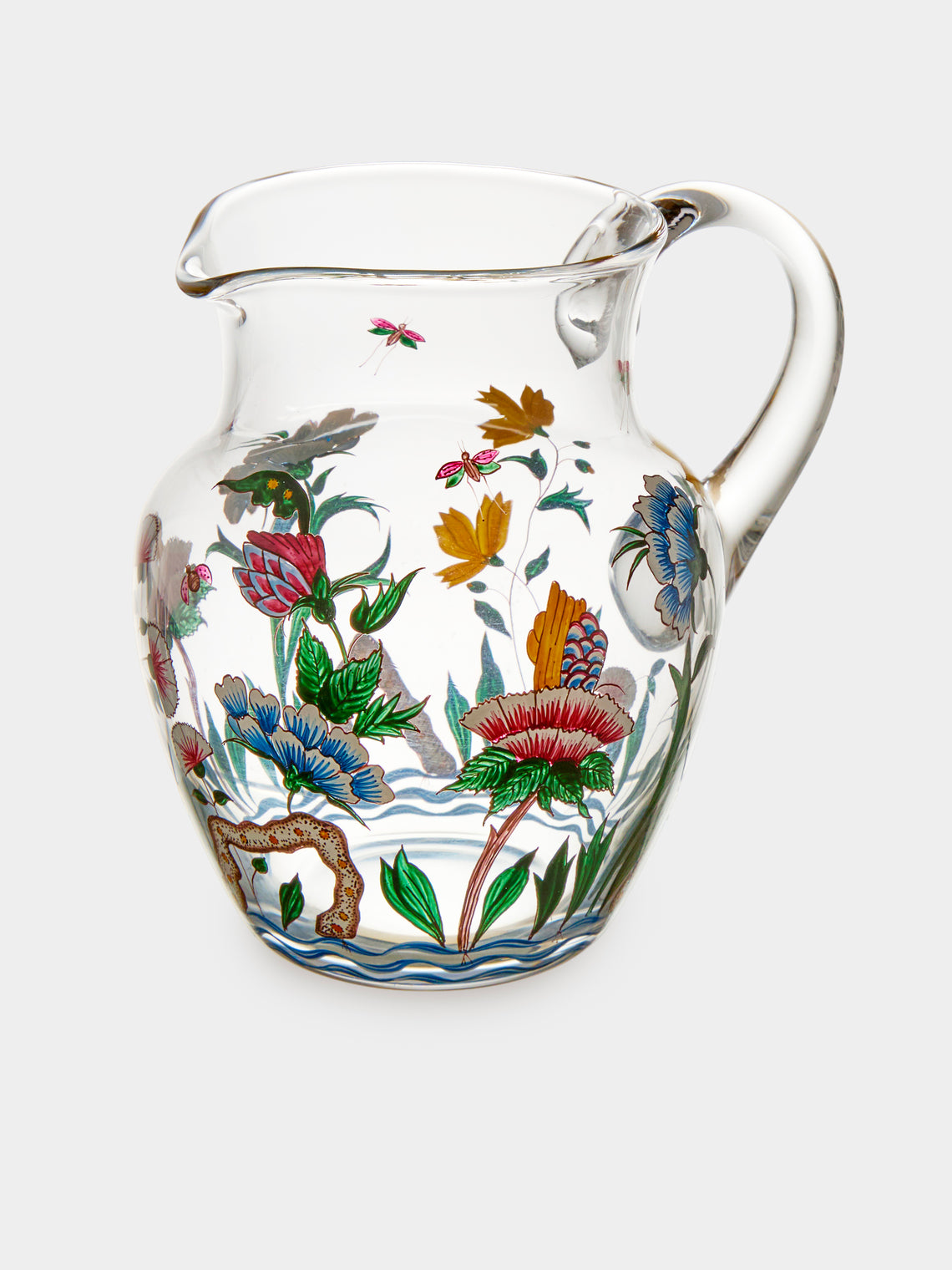 Lobmeyr - Chinese Flowers Hand-Blown Crystal Water Pitcher - Clear - ABASK