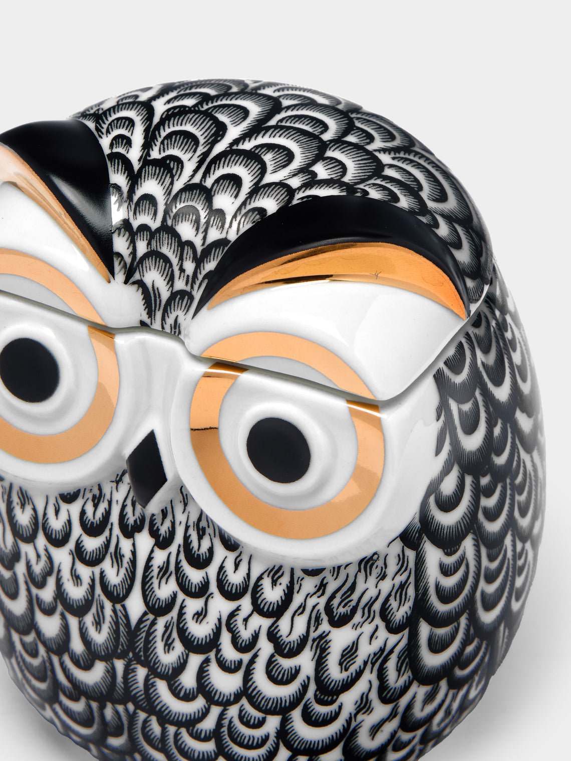Fornasetti - Civetta Piumata Hand-Painted Porcelain Jar -  - ABASK
