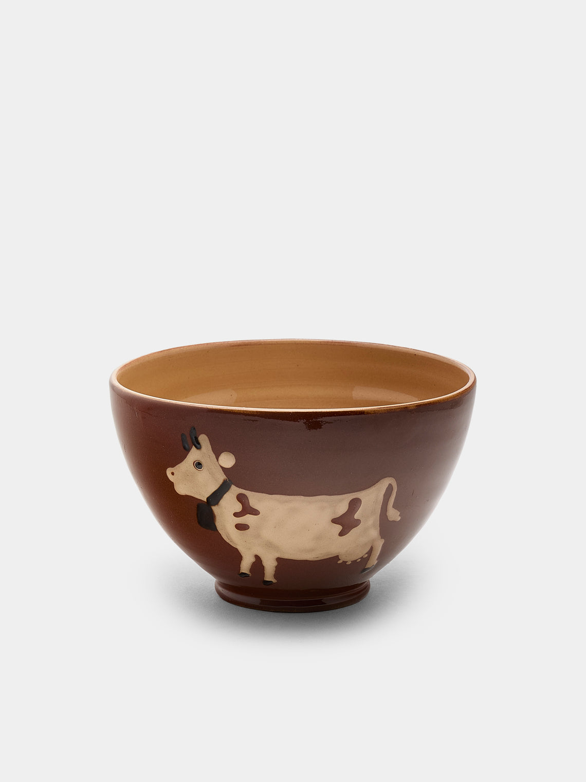 Poterie d’Évires - Cows Hand-Painted Ceramic Bowls (Set of 6) - Light brown - ABASK