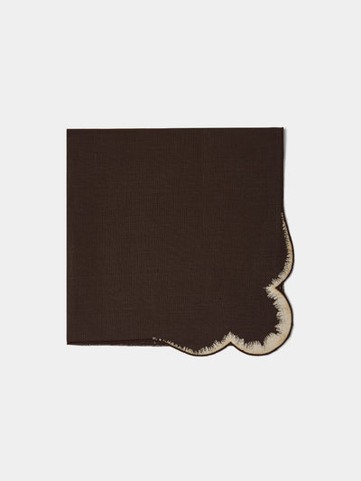 Los Encajeros - Valver Embroidered Linen Napkins (Set of 4) -  - ABASK - 