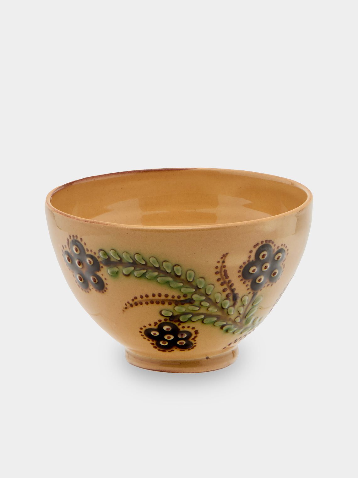 Poterie d’Évires - Flowers Hand-Painted Ceramic Bowls (Set of 6) - Cream - ABASK