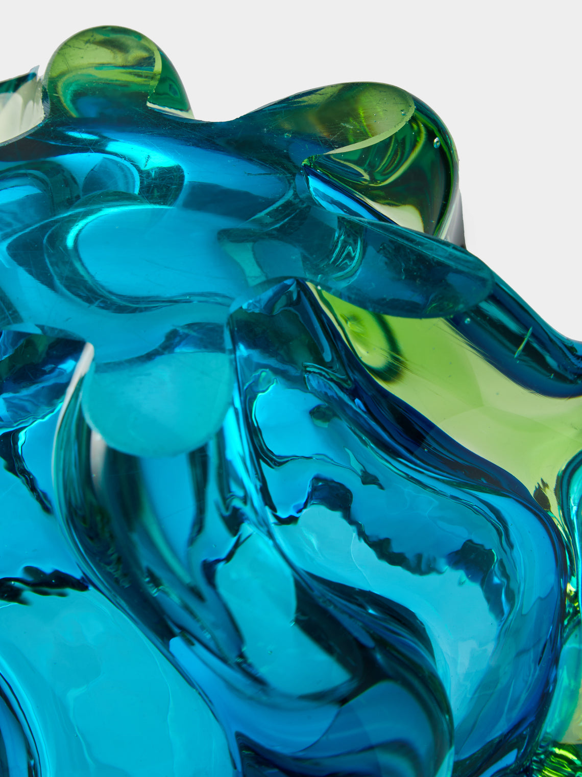 Antique and Vintage - Mid-Century Czech Glass Ashtray - Blue - ABASK