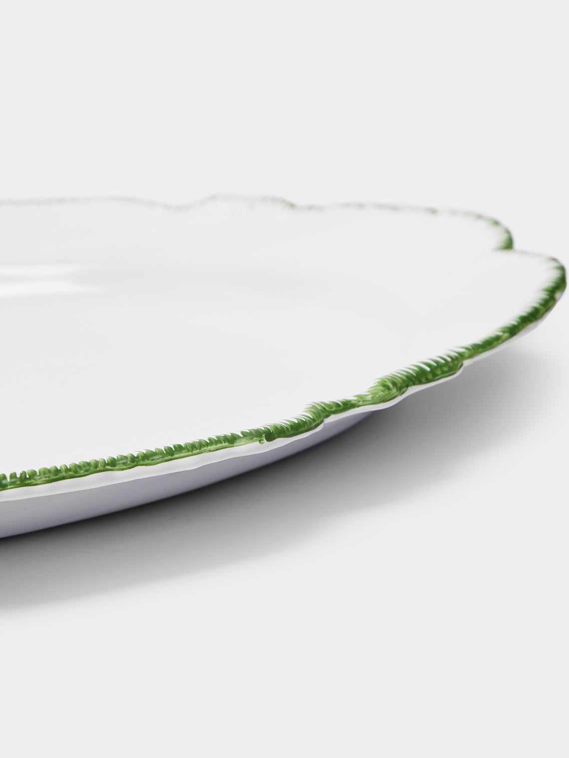 Atelier Soleil - Combed Edge Hand-Painted Ceramic Oval Platter -  - ABASK