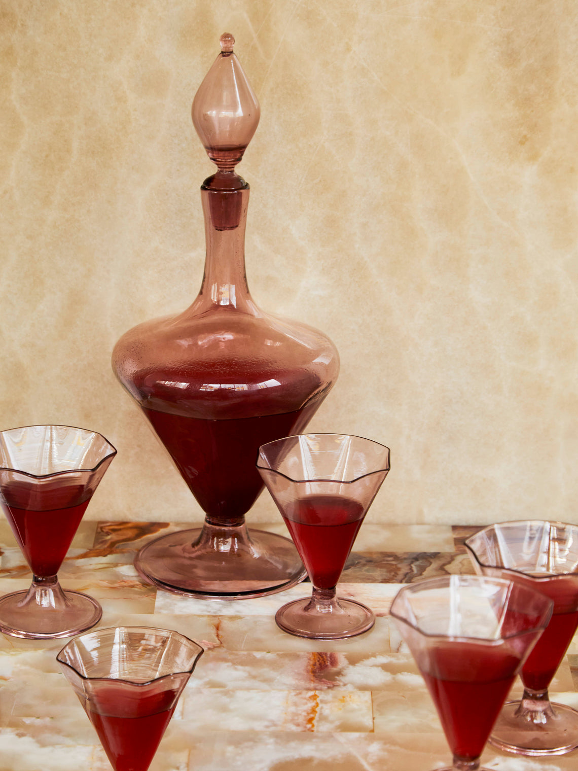 Antique and Vintage - 1920 Murano Decanter with Glasses (Set of 11) -  - ABASK