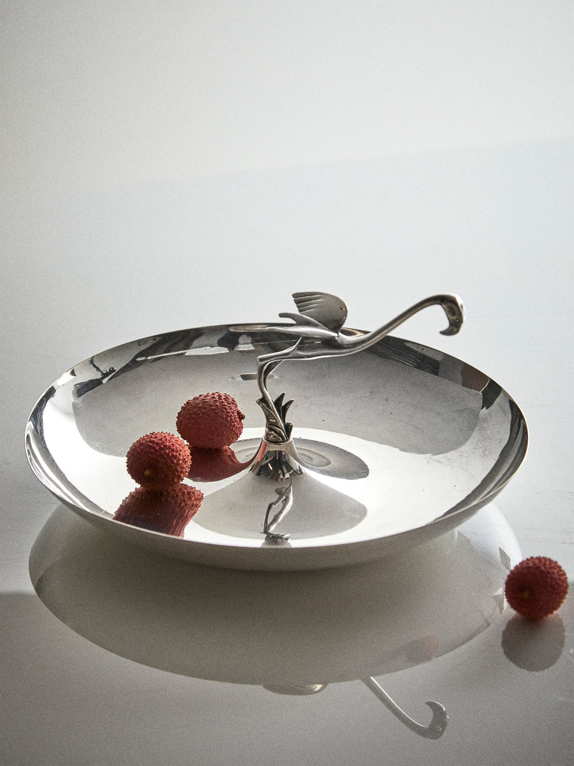 Antique and Vintage - 1930s Milanese Solid Silver Flamingo Serving Dish - Silver - ABASK