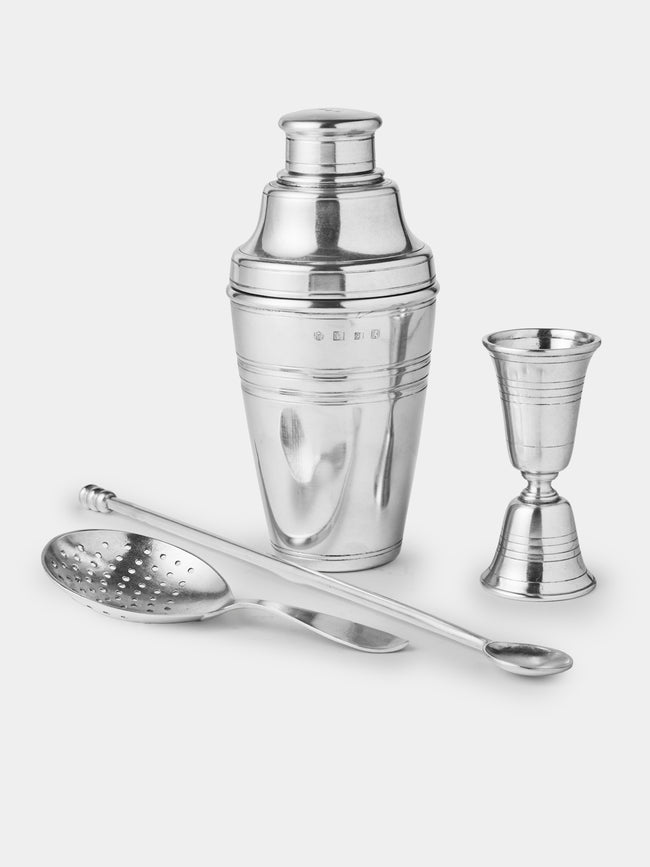 Cosi Tabellini - Piemonte Pewter Cocktail Accessories (Set of 4) - Silver - ABASK - 