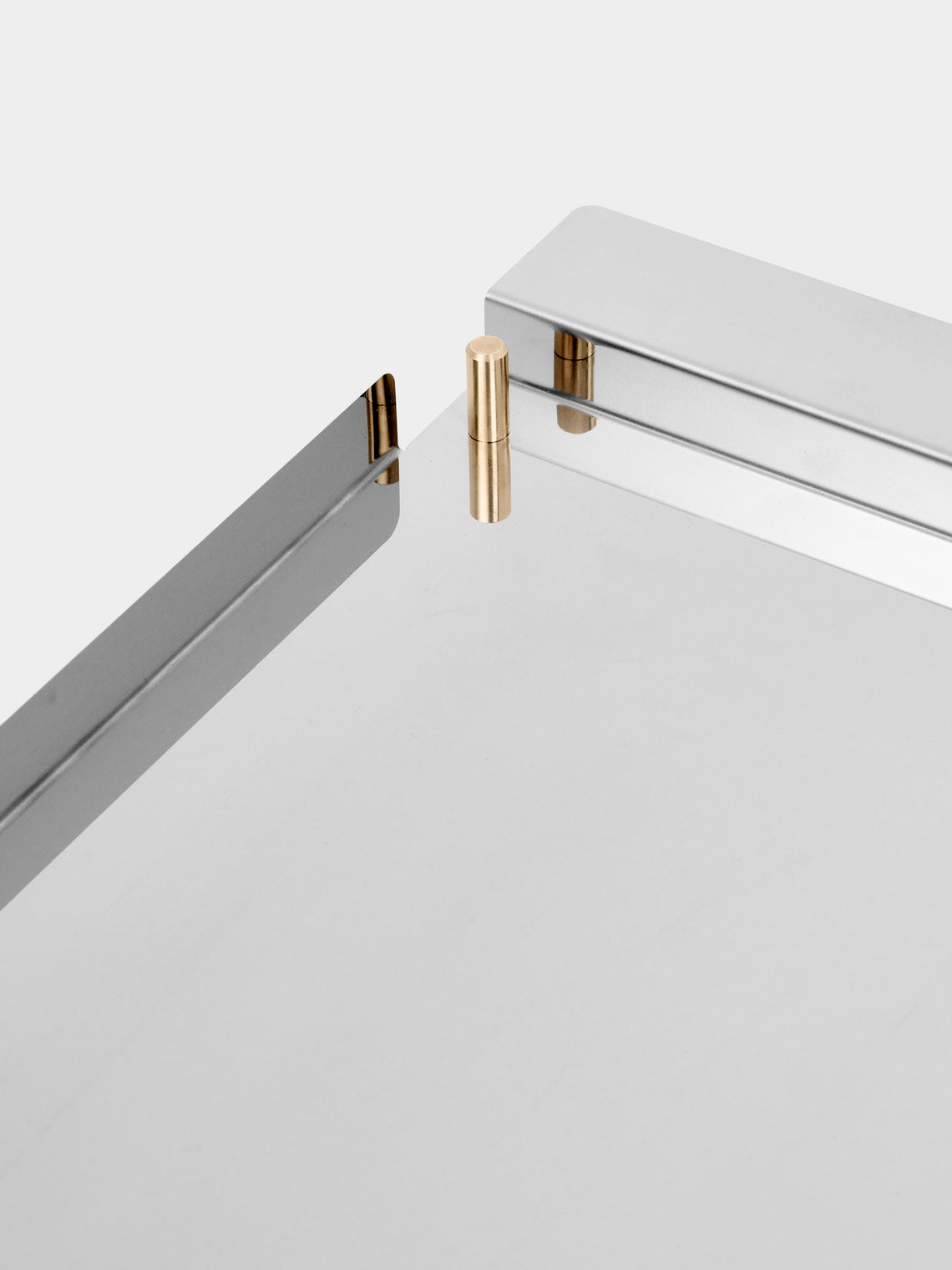 AnObjct - Alto Stainless Steel and Brass Stackable Paper Tray (19in/48.5cm) - Silver - ABASK