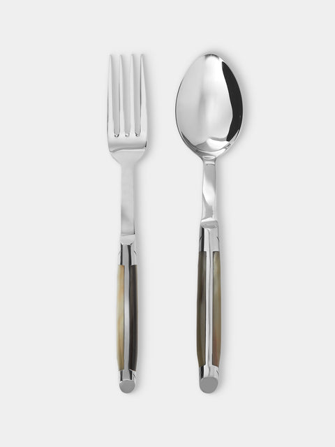 Goyon-Chazeau - Le Thiers Prestige Flammée Blonde Horn Vegetable Servers (Set of 2) - Brown - ABASK - 