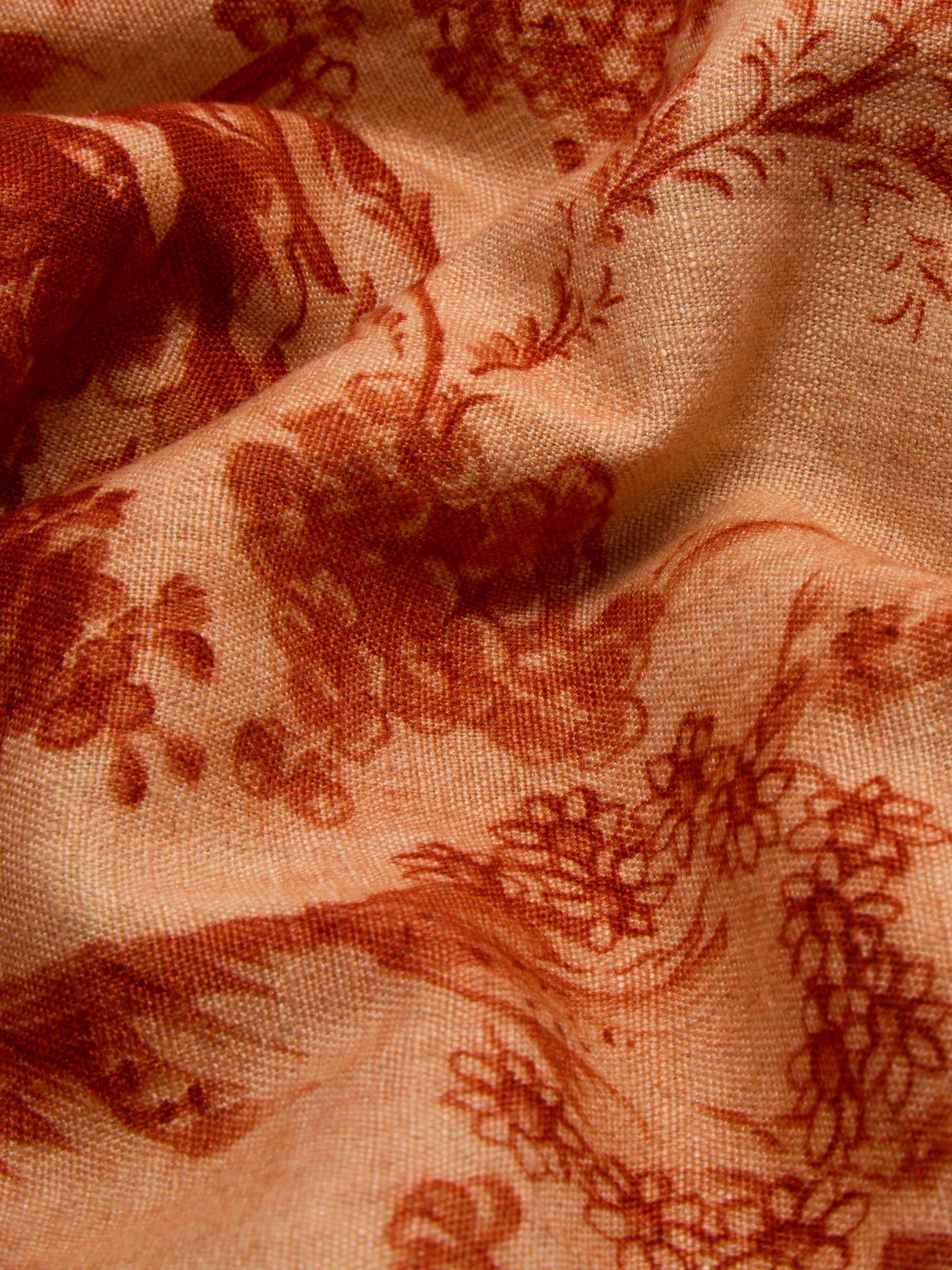 Borgo delle Tovaglie - Filo Rita Ruggine Embroidered Linen Rectangular Tablecloth (138in/3.5m) - Red - ABASK