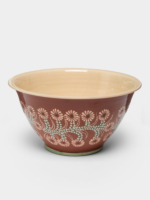 Poterie d’Évires - Flowers Hand-Painted Ceramic Salad Bowl -  - ABASK - 