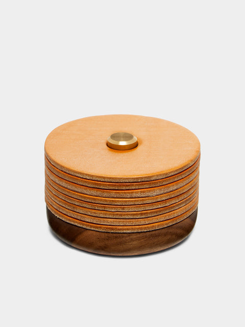 Otis Ingrams - Leather Coasters (Set of 8) -  - ABASK - 