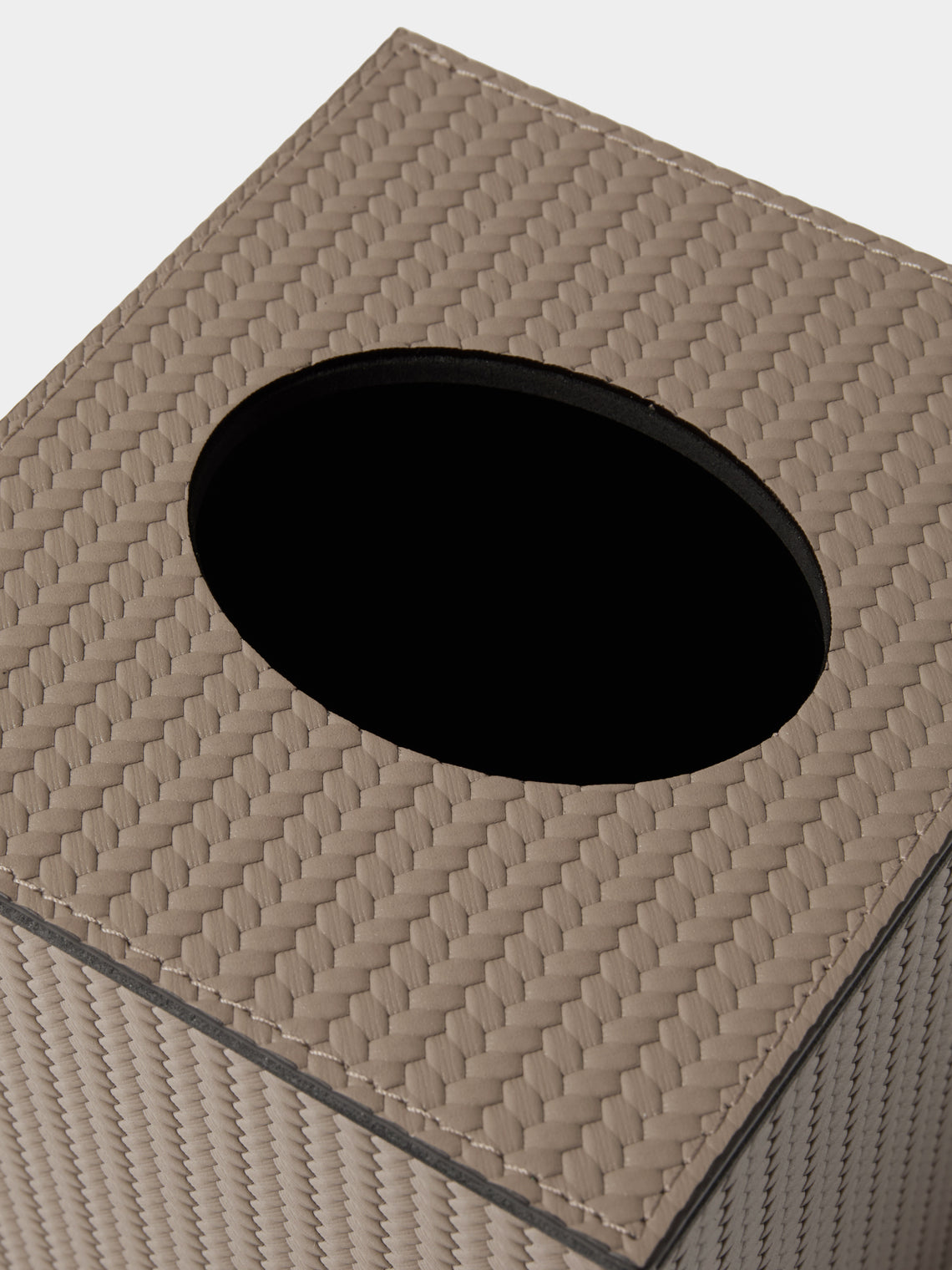 Pinetti - Woven Leather Magnetic Tissue Box - Taupe - ABASK