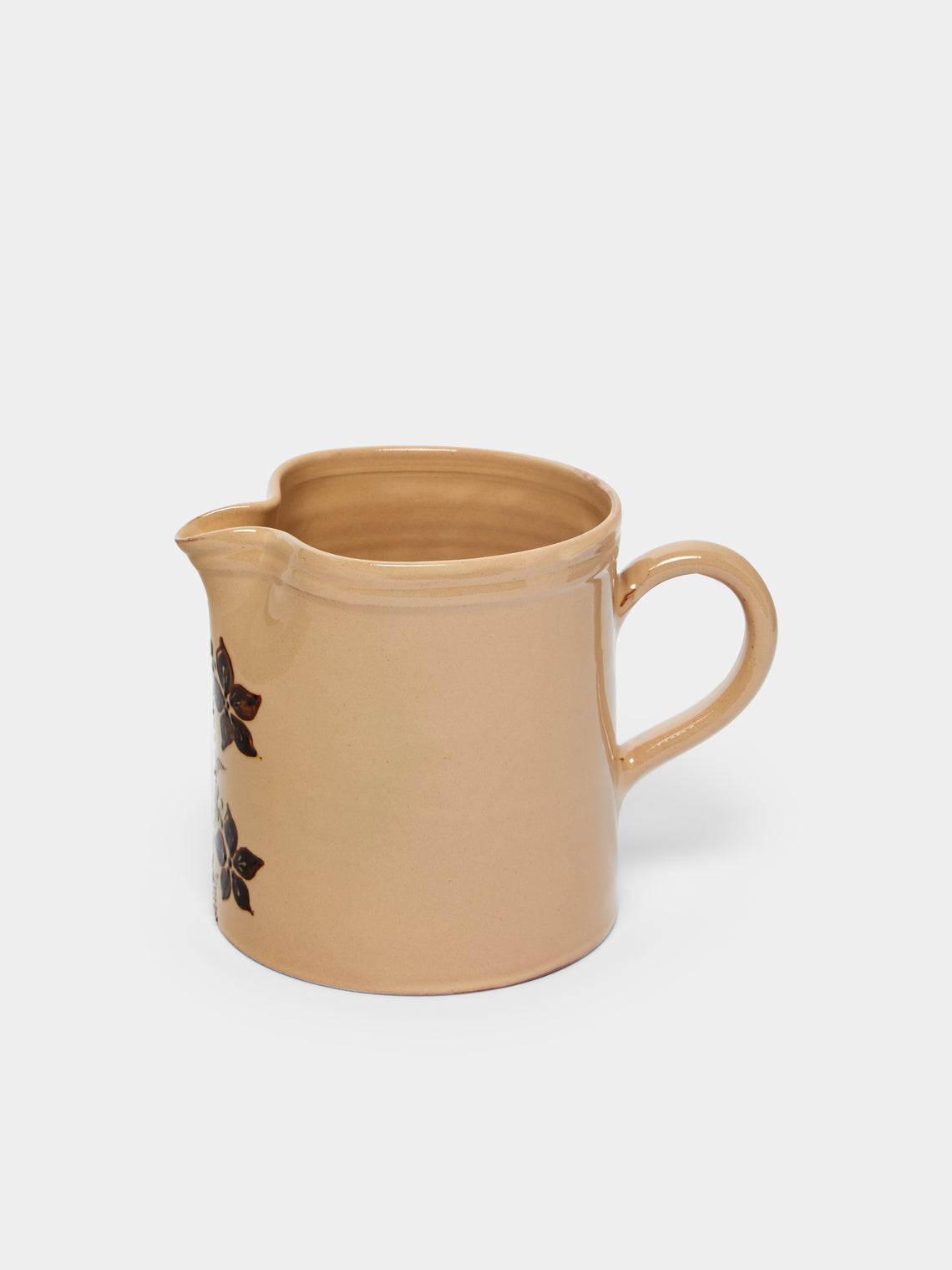 Poterie d’Évires - Flowers Hand-Painted Ceramic Straight-Edge Jug -  - ABASK