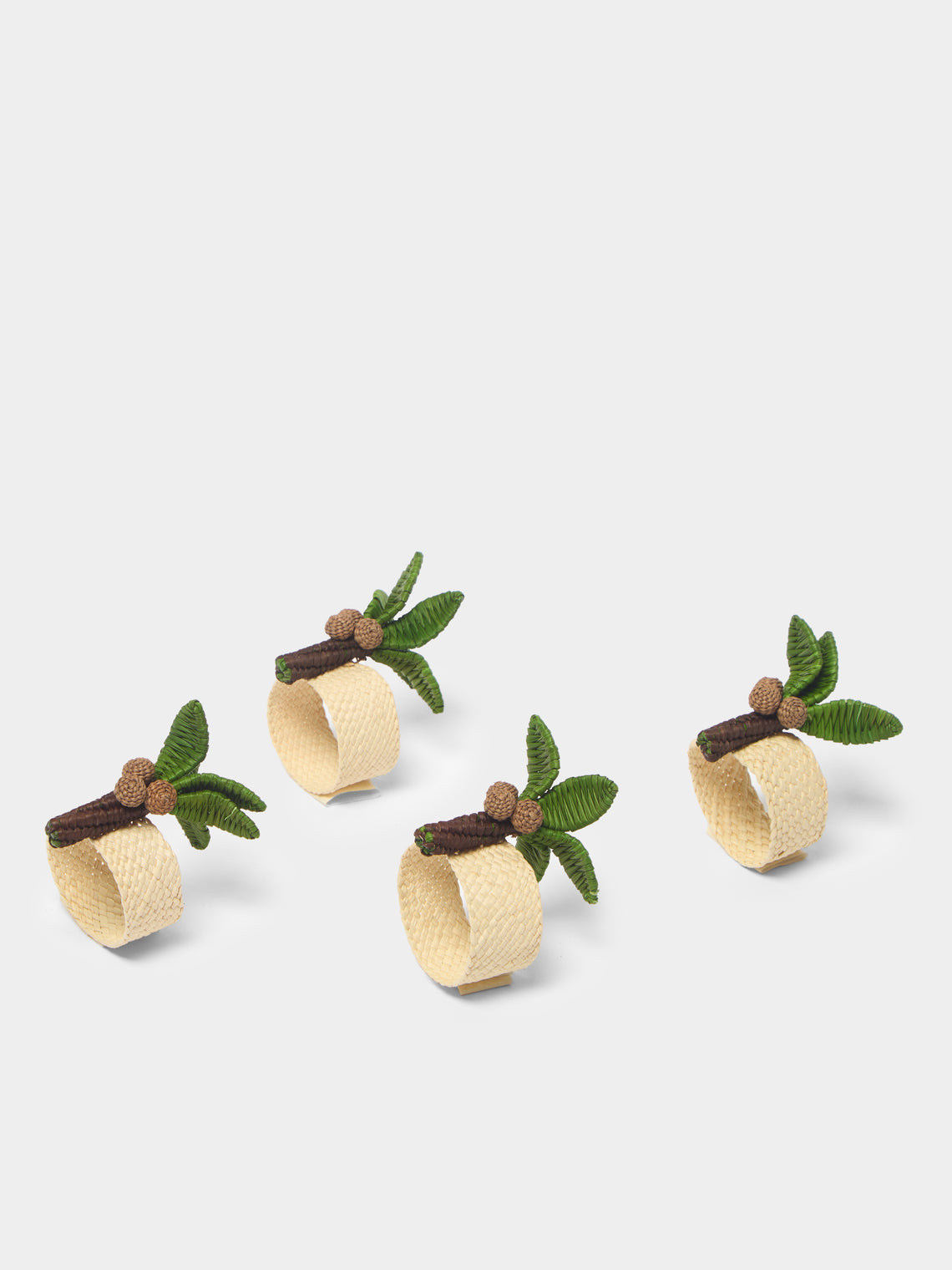 Coro Cora - Palm Tree Handwoven Iraca Palm Napkin Rings (Set of 4) -  - ABASK