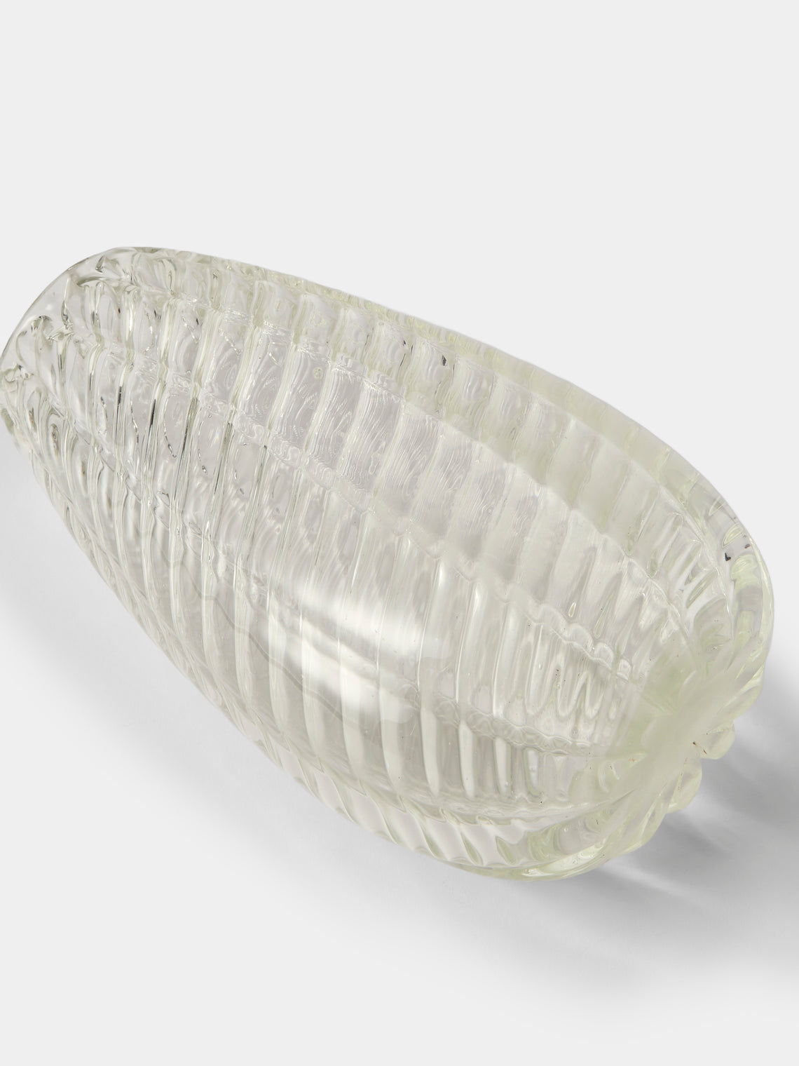 Antique and Vintage - 1945 Flavio Poli for Seguso Vetri d’Arte Optical Glass Vase - Clear - ABASK