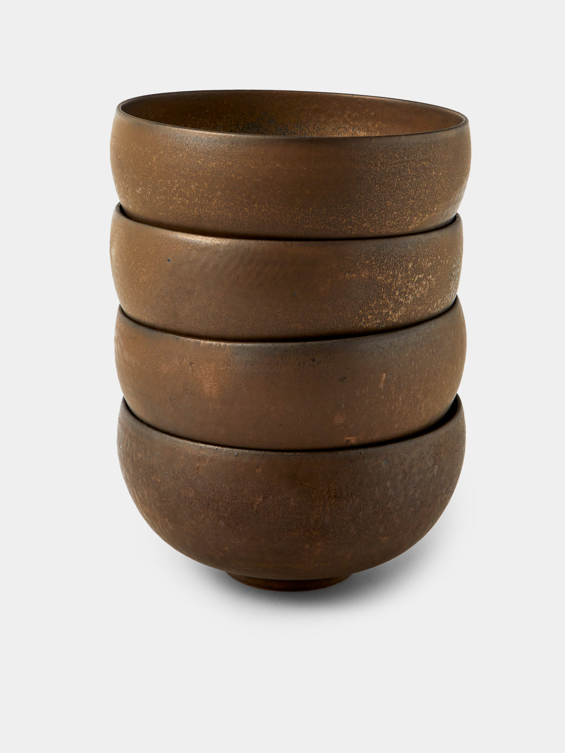 Shin Kibok - Concave Ceramic Large Noodle Bowls (Set of 4) - Brown - ABASK