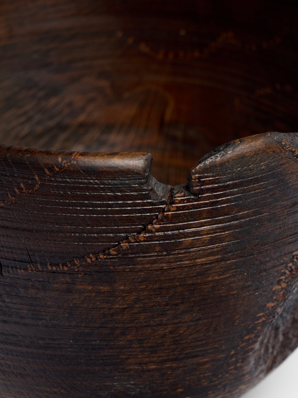 Thursday Furniture - Hand-Turned Iron-Mordant Oak Bowl - Dark Brown - ABASK