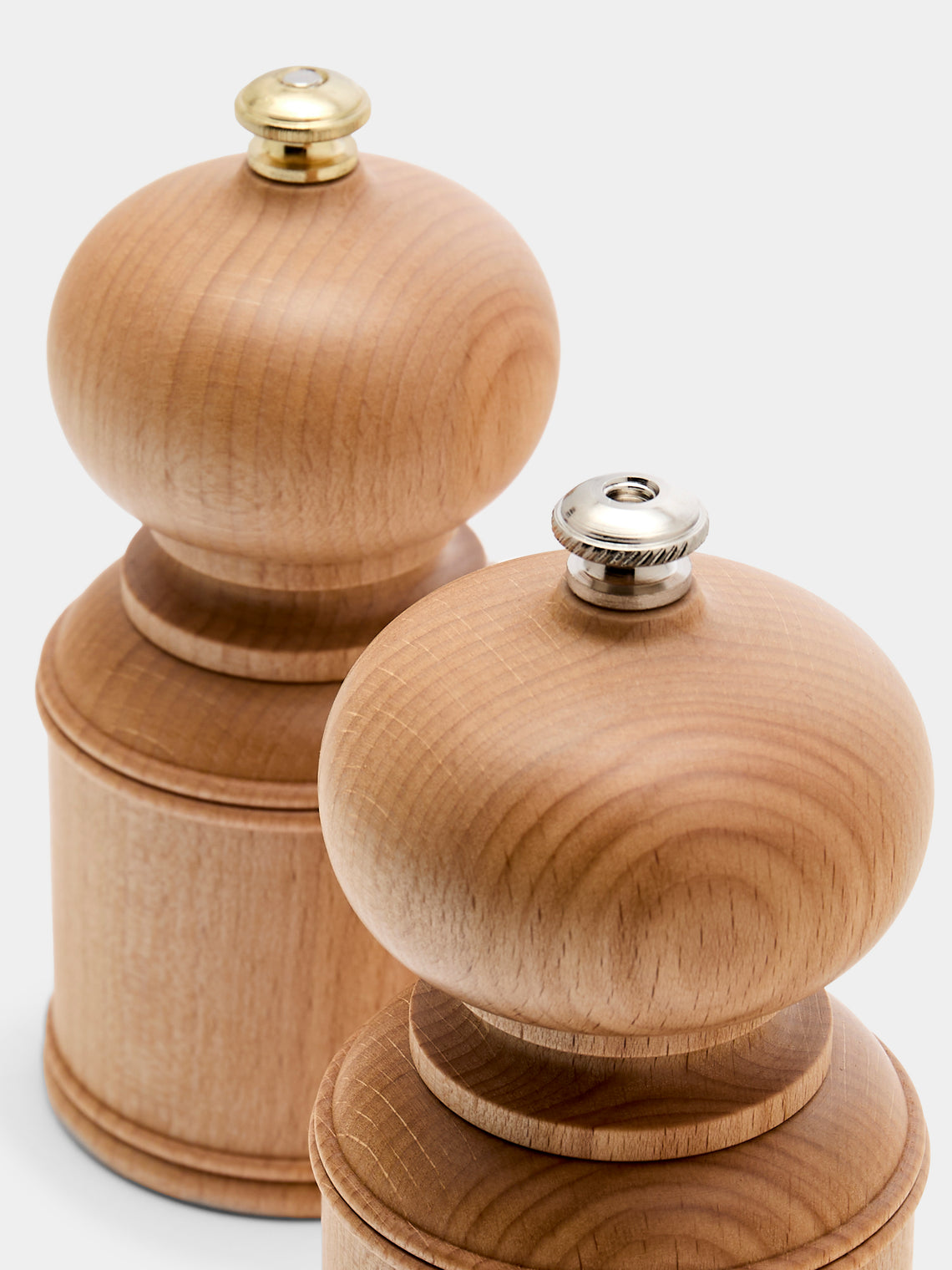 Yamani Woodworks - Hand-Turned Wood Salt and Pepper Mills (Set of 2) - Brown - ABASK