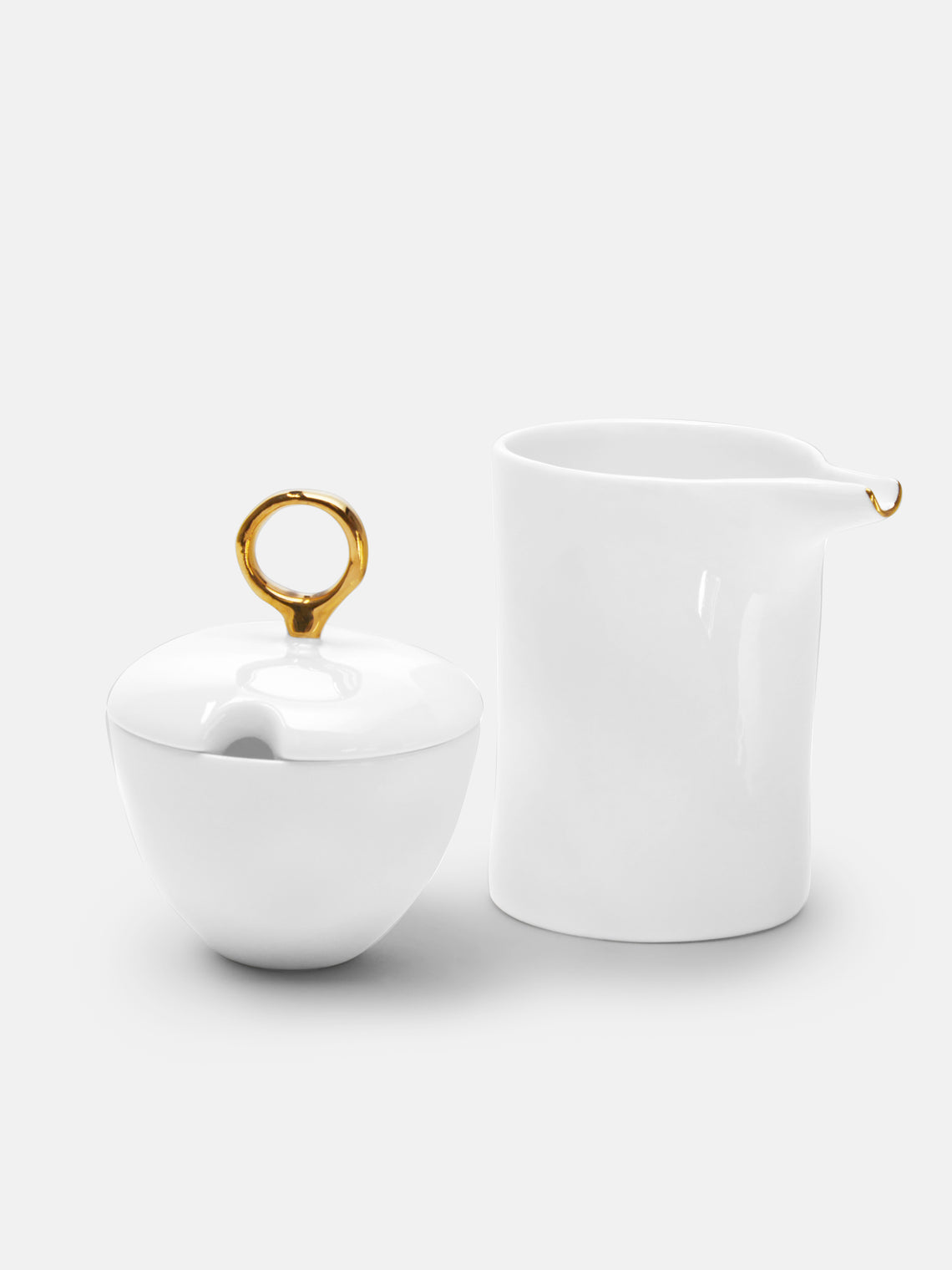Feldspar - Hand-Painted 24ct Gold and Bone China Sugar Bowl -  - ABASK