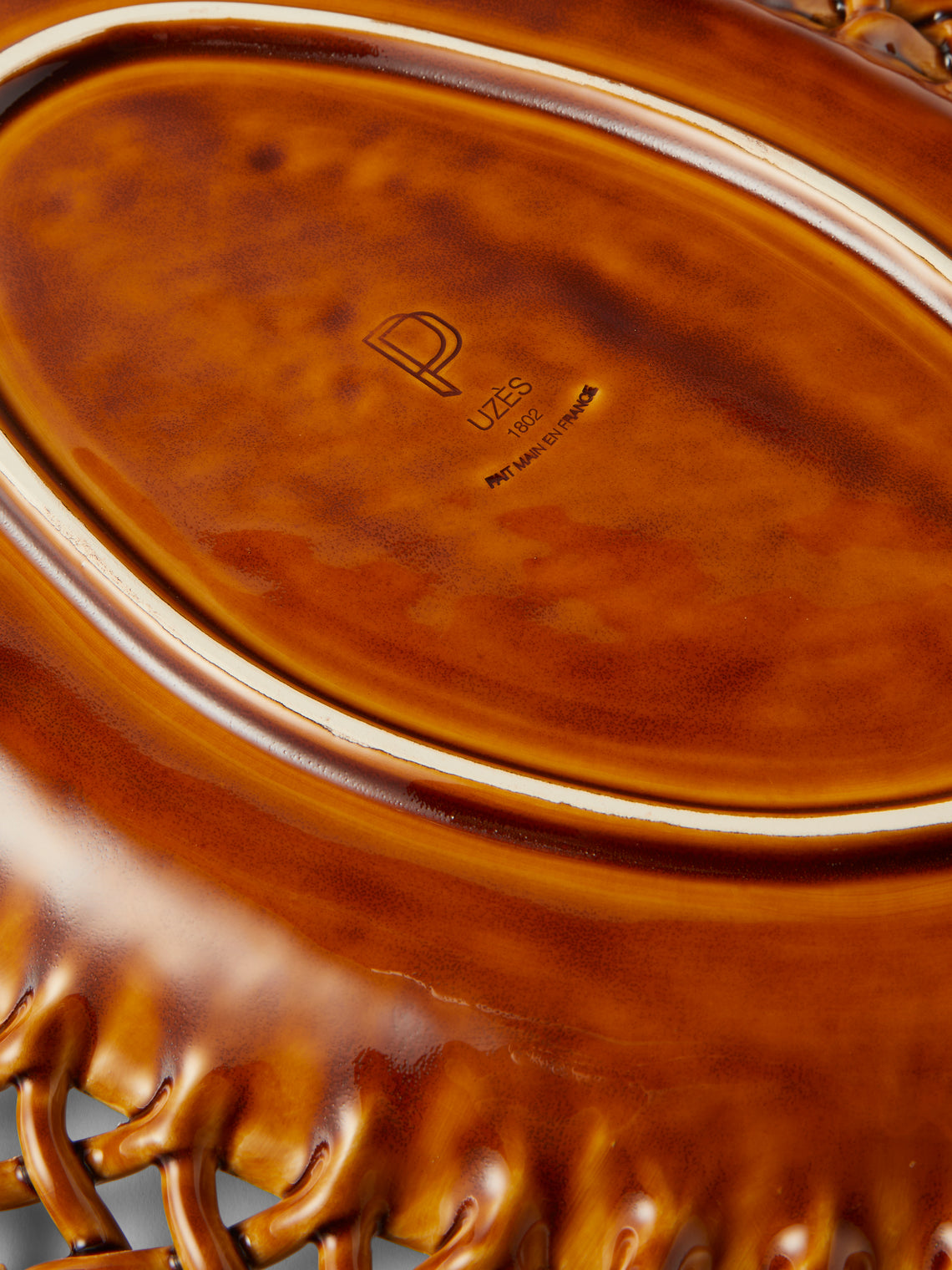 Maison Pichon Uzès - Meleia Hand-Glazed Ceramic Braided Platter - Yellow - ABASK