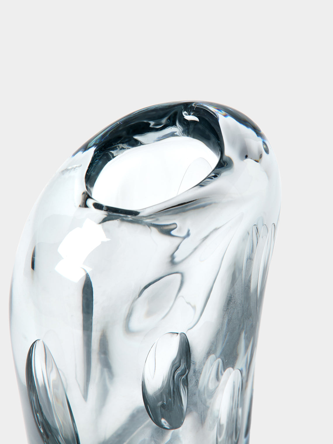 Antique and Vintage - 1960s Blob Crystal Vase (12in/30cm) - Clear - ABASK