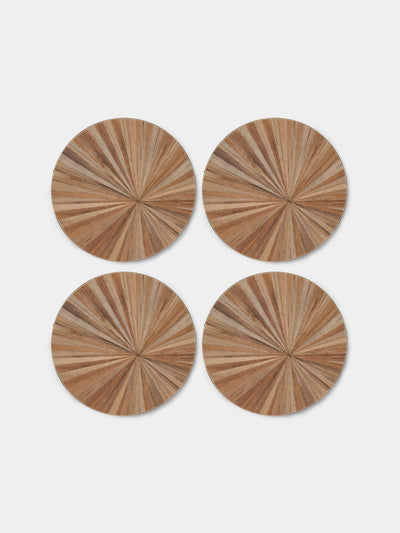 HestiaLiving - Soleil Wood Coasters (Set of 4) - Gray - ABASK - 