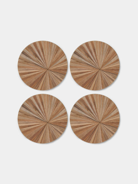 HestiaLiving - Soleil Wood Coasters (Set of 4) - Gray - ABASK - 