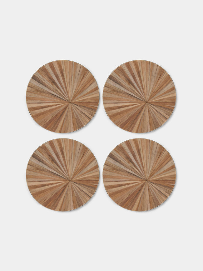 HestiaLiving - Soleil Wood Coasters (Set of 4) - Gray - ABASK - 