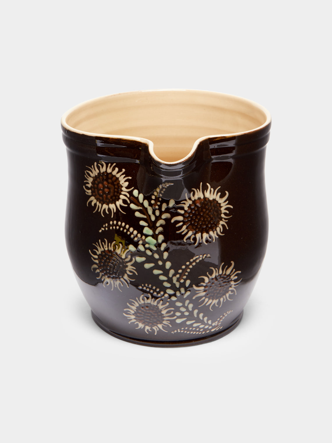 Poterie d’Évires - Flowers Hand-Painted Ceramic Rounded Jug -  - ABASK