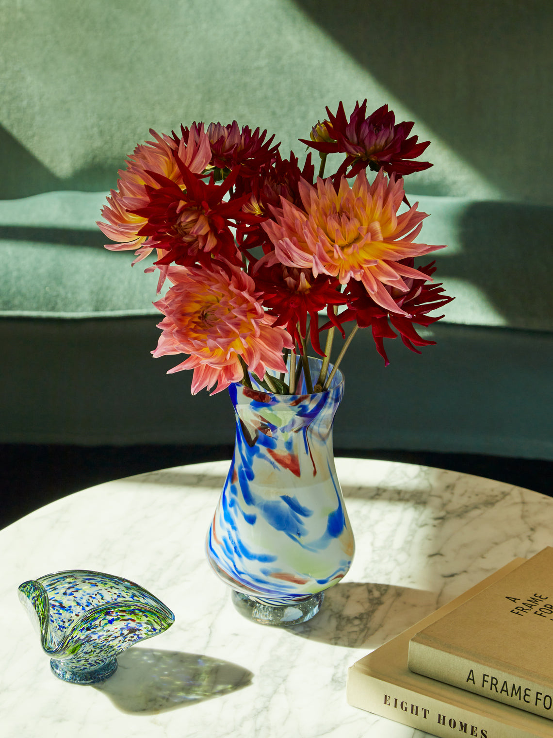 Antique and Vintage - Mid-Century Marbled Glass Vase -  - ABASK