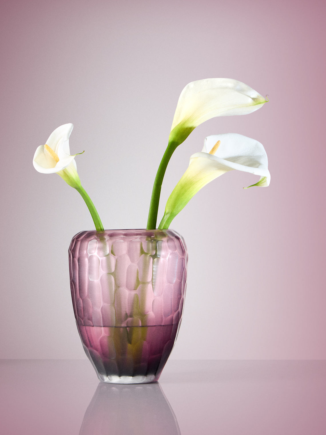 Micheluzzi Glass - Goccia Ametista Bamboo Hand-Blown Murano Glass Vase (9in/23cm) - Purple - ABASK