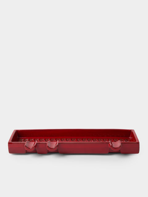 Antique and Vintage - 1970s Bitossi Ceramiche Ceramic Ashtray - Red - ABASK - 