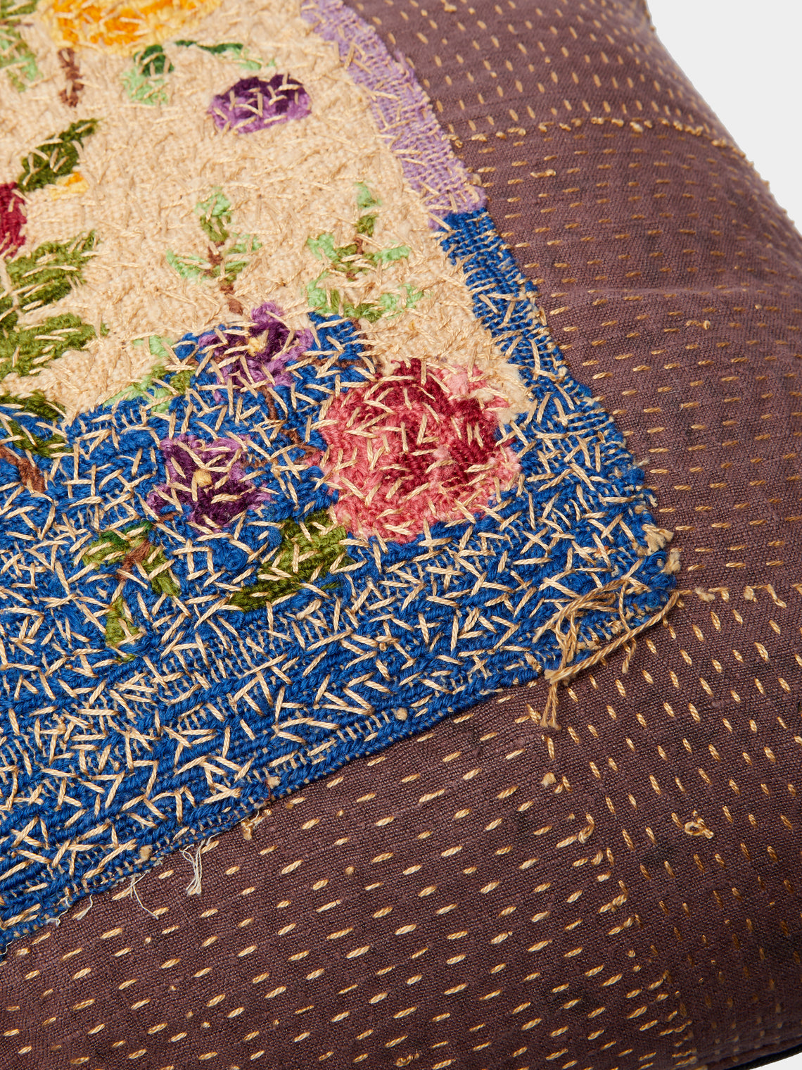By Walid - 19th-Century Needlepoint Wool Cushion -  - ABASK