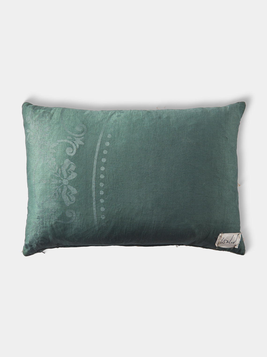 By Walid - 19th-Century French Napoleon III Aubosson Tapestry Wool and Damask Cushion (27.5in/70cm) - Multiple - ABASK