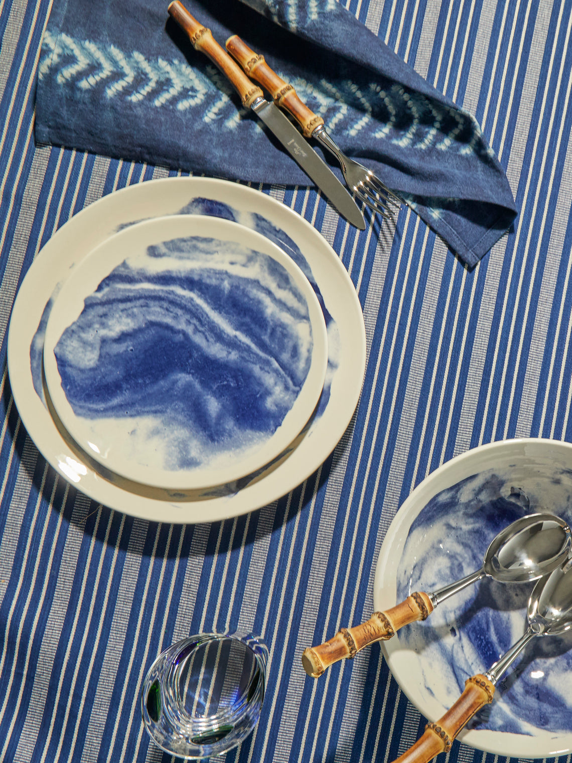 1882 Ltd. - Indigo Storm Ceramic Dinner Plates (Set of 4) -  - ABASK
