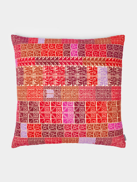 Kissweh - Rima Hand-Embroidered Cotton Cushion -  - ABASK - 
