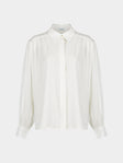 Ryan Roche - Silk Collared Blouse | Size: S - White - ABASK - 