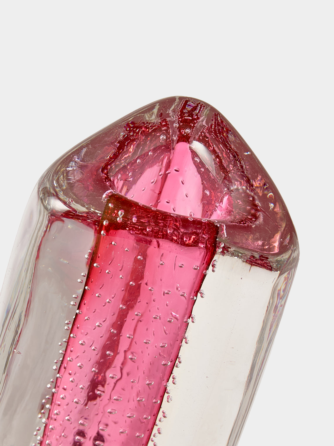 Antique and Vintage - 1970s Bullicante Murano Glass Bud Vase (8in/20.5cm) - Pink - ABASK