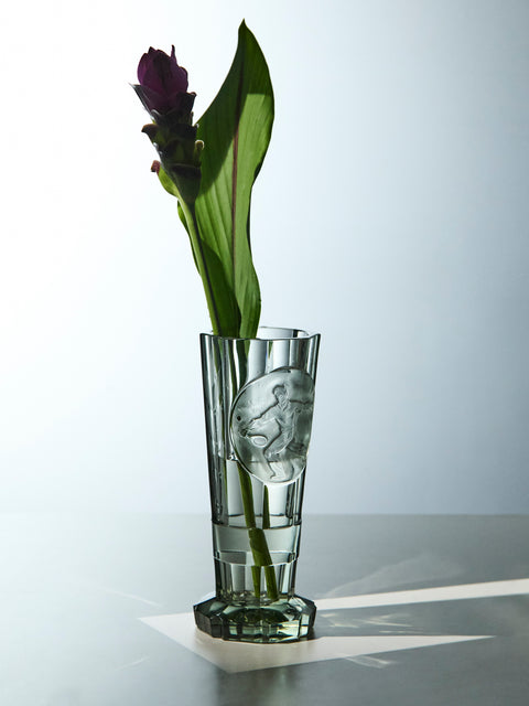 Antique and Vintage - 1930s Tennis Hand-Engraved Crystal Vase -  - ABASK