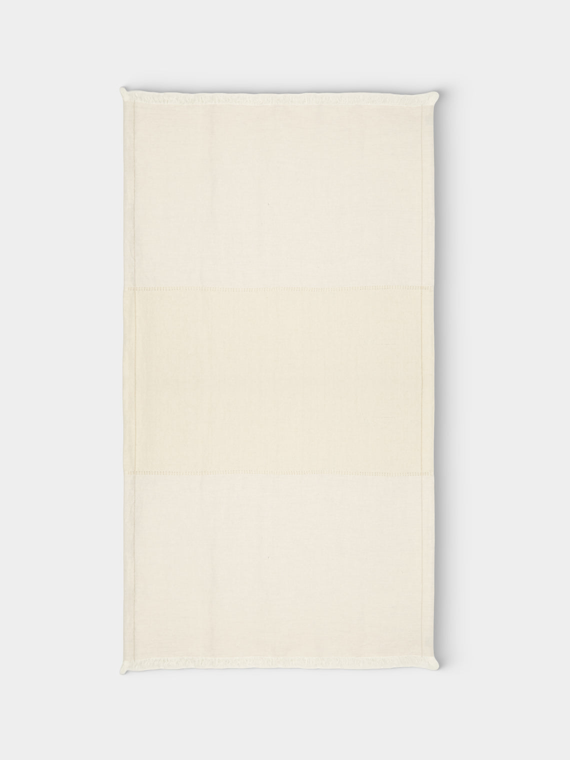 de Le Cuona - Haiku Linen Paneled Throw (94.5in/2.4m) - Cream - ABASK