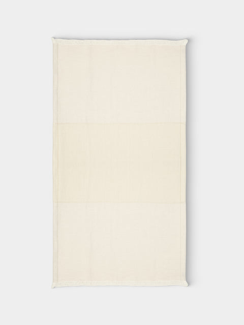 de Le Cuona - Haiku Linen Paneled Throw (94.5in/2.4m) - Cream - ABASK