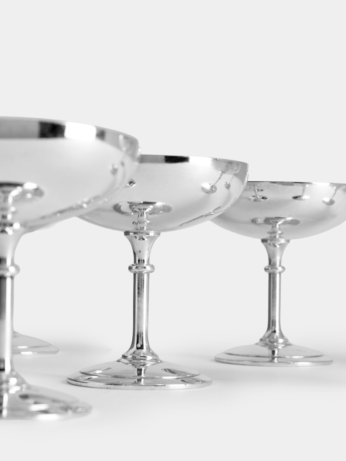 Antique and Vintage - 1980s Christofle Silver-Plated Sundae Bowls (Set of 8) - Silver - ABASK
