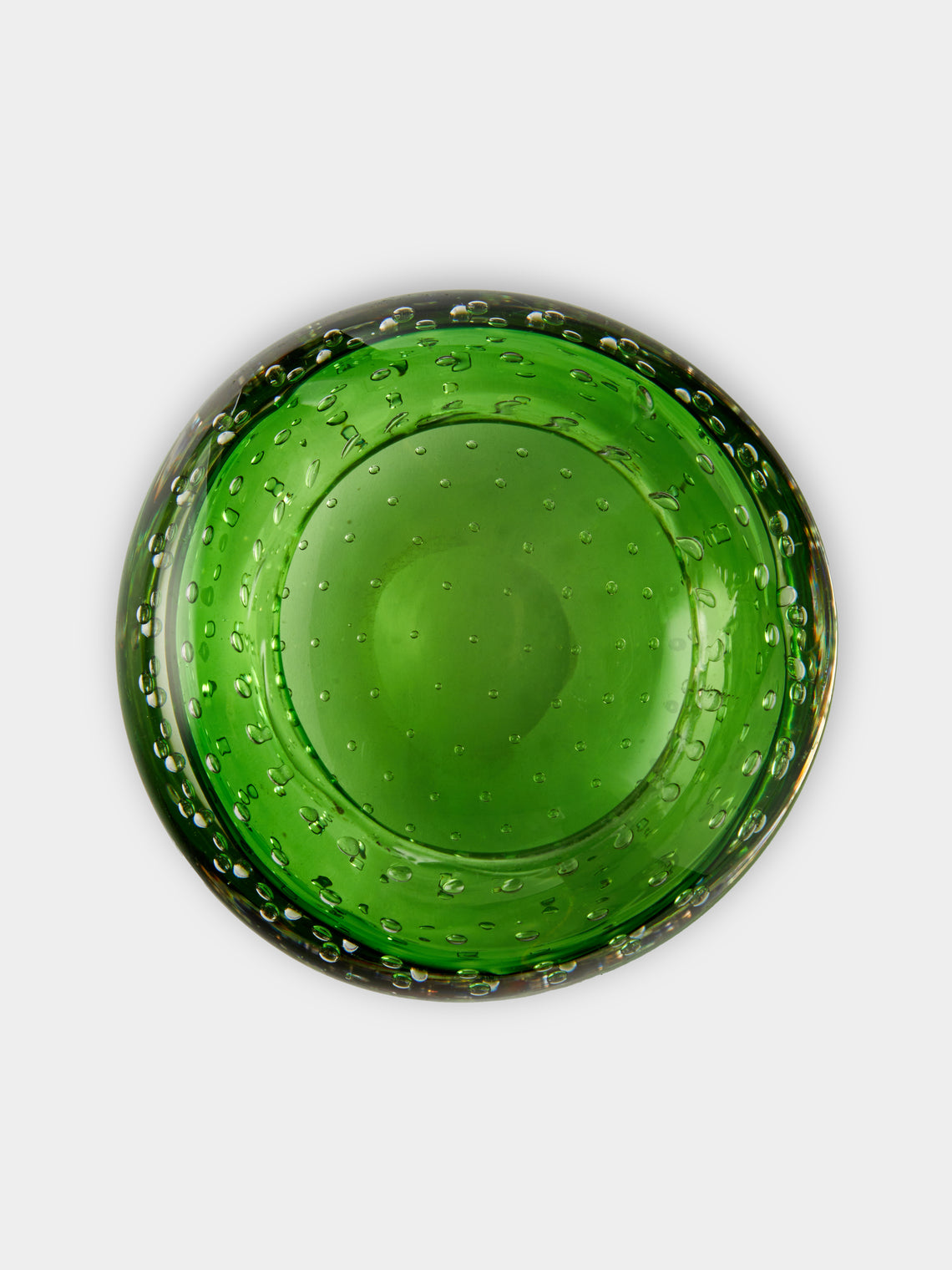 Antique and Vintage - Mid-Century Czech Glass Ashtray - Green - ABASK