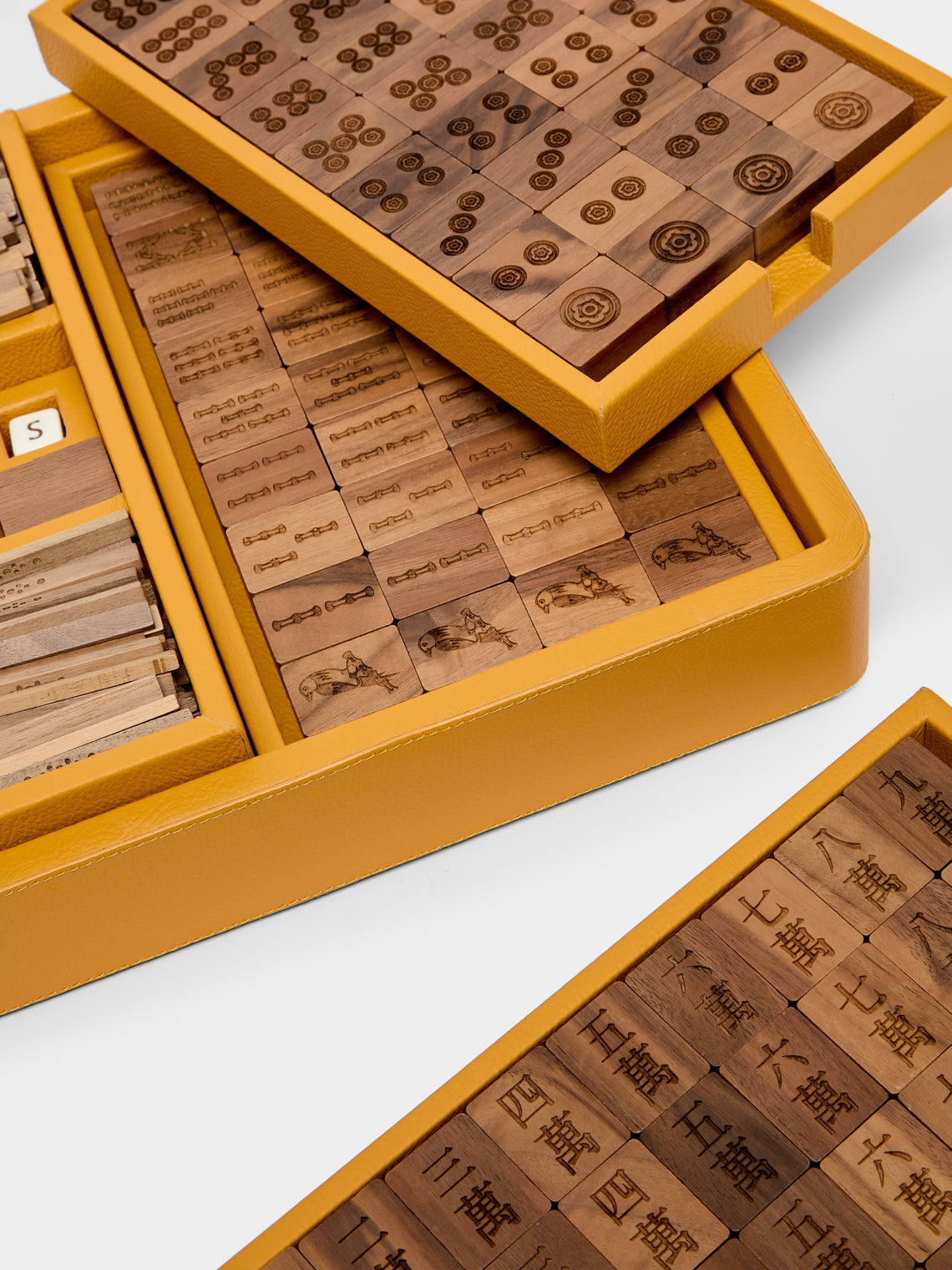 Giobagnara x Poltrona Frau - Leather, Maple and Walnut Mahjong Set -  - ABASK