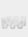 Artel - Sea Life Hand-Engraved Crystal Tall Tumblers (Set of 6) -  - ABASK - 