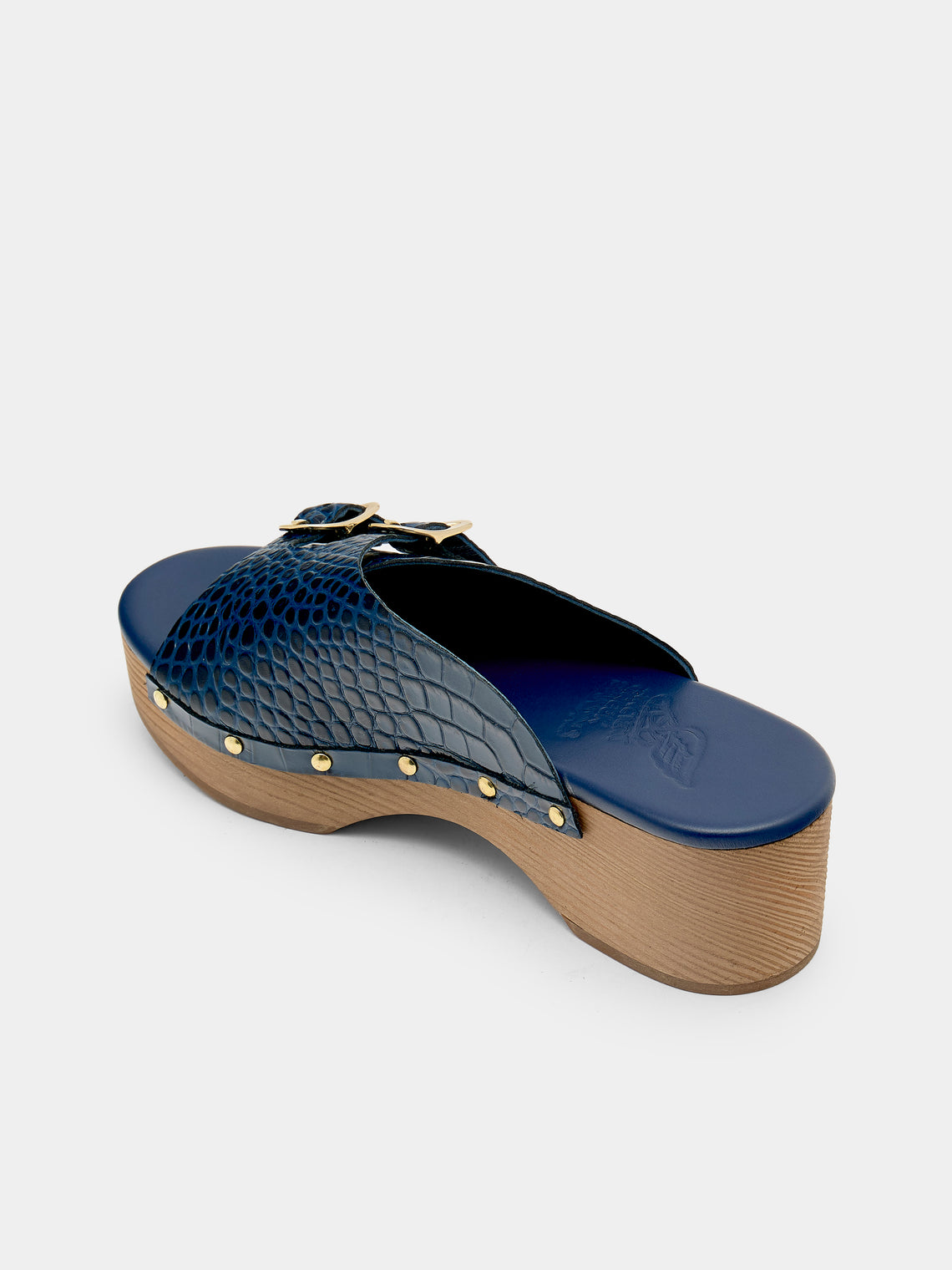 Ancient Greek Sandals - Natali Leather Clogs | Size: 37 - Navy - ABASK